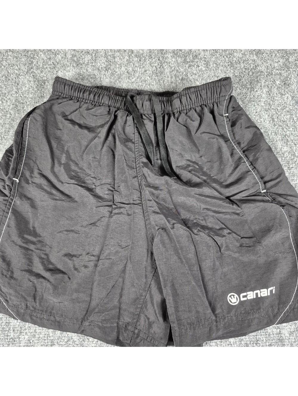 Canari Short Mens Small Black Compression Padded Reflective Bicycle Cycling 24x5